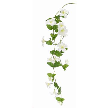 Branche de pétunia artificielle MARTHE, blanc-vert, 130cm