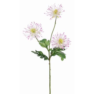 Chrysanthème artificiel SOLVIE, blanc-rose, 70cm, Ø10cm