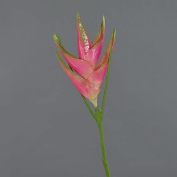 Fleur de heliconia artificielle TOMKE, rose fuchsia-vert, 80cm, Ø30cm