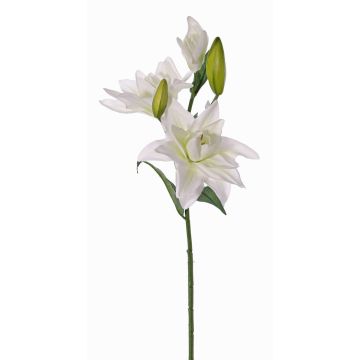 Lys artificiel ISALIE, blanc-vert, 80cm, Ø15cm