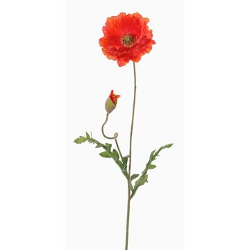 Coquelicot en tissu LIENTJE, rouge-orange, 65cm, Ø12cm Coquelicot en tissu LIENTJE, rouge-orange, 65cm, Ø12cm