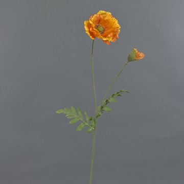 Coquelicot en tissu LIENTJE, orange, 65cm, Ø12cm