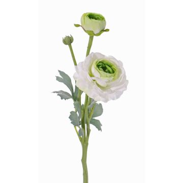 Renoncule artificielle YAKIRA, blanc-vert, 40cm, Ø4-9cm