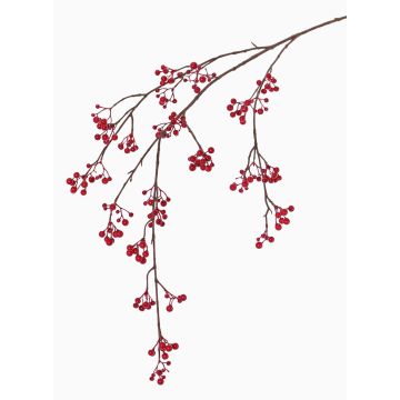 Branche de symphorines artificielles GESA avec baies, rouge, 120cm Branche de symphorines artificielles GESA avec baies, rouge, 120cm