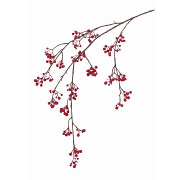 Branche de symphorines artificielles GESA avec baies, rouge, 120cm Branche de symphorines artificielles GESA avec baies, rouge, 120cm