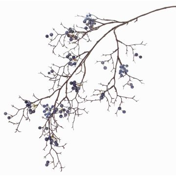 Branche de symphorines artificielles GESA avec baies, bleu, 100cm Branche de symphorines artificielles GESA avec baies, bleu, 100cm