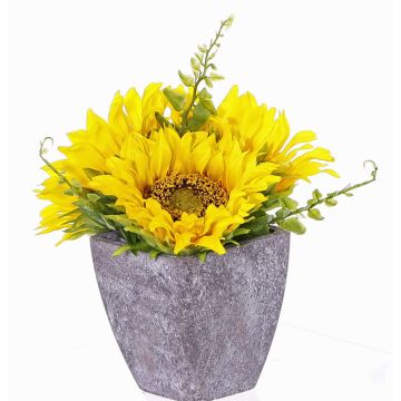 Composition de tournesol artificielle SILKE en pot décoratif, jaune, 20cm, Ø10cm Composition de tournesol artificielle SILKE en pot décoratif, jaune, 20cm, Ø10cm