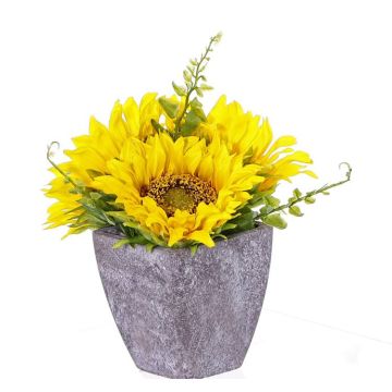 Composition de tournesol artificielle SILKE en pot décoratif, jaune, 20cm, Ø10cm Composition de tournesol artificielle SILKE en pot décoratif, jaune, 20cm, Ø10cm
