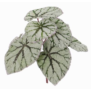 Bégonia artificiel KATRICE sur piquet, vert-gris, 25cm Bégonia artificiel KATRICE sur piquet, vert-gris, 25cm