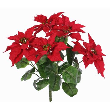 Poinsettia artificiel CATIN sur piquet, rouge, 45cm, Ø20cm