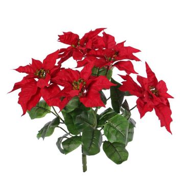 Poinsettia artificiel CATIN sur piquet, rouge, 45cm, Ø20cm