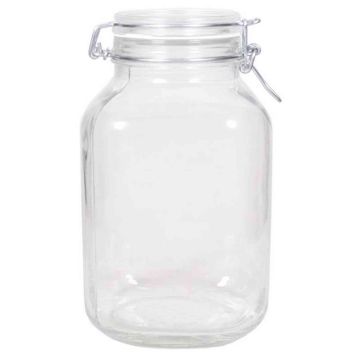 Bocal de conservation en verre JARVEN, 3 litres, transparent, 24cm, Ø13cm