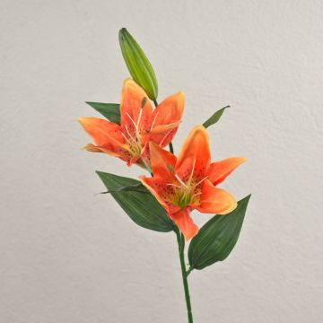Branche de lys tigré artificiel EMIKO, orange, 65cm