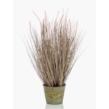 Pennisetum artificiel OVIDIO, panicules, pot en zinc, vert, 60cm