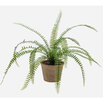 Fougère de Boston artificielle GARIBALDI en pot en terre cuite, vert, 60cm