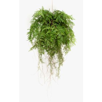 Panier suspendu avec fougère de Boston artificielle NILO, motte de terre, racines, 75cm, Ø55cm, Ø55cm