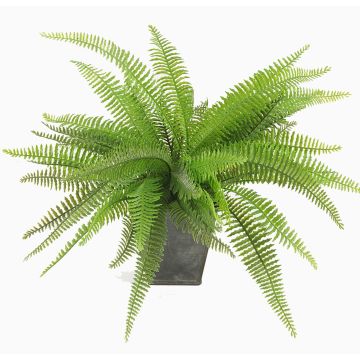 Fougère de Boston artificielle REMY en pot en zinc, vert, 30cm