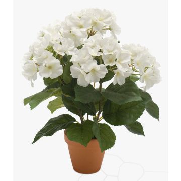 Hortensia artificiel JONE en pot en argile, crème, 40cm Hortensia artificiel JONE en pot en argile, crème, 40cm