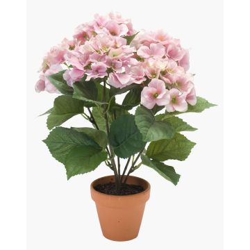 Hortensia artificiel JONE en pot en argile, rose, 40cm Hortensia artificiel JONE en pot en argile, rose, 40cm