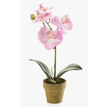 Orchidée Phalaenopsis artificielle SETH en pot décoratif, rose, 25cm