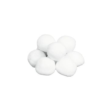 Décoration de Noël boules de neige PERDITA en ouate, 10 pièces, 7,5 cm