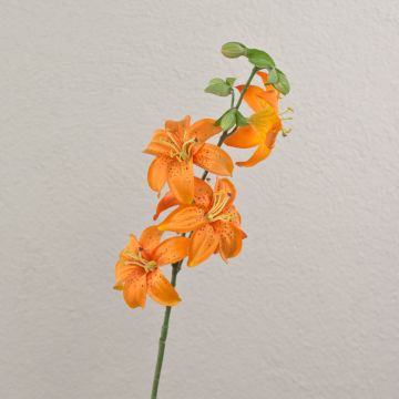 Lys tigré artificiel ASHANTI, orange, 65cm, Ø8cm