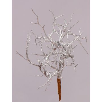 Corail artificiel SPUNKY sur piquet, paillettes, argent, 20cm