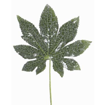 Fausse feuille d'Aralia HERRO, paillettes, vert, 20cm