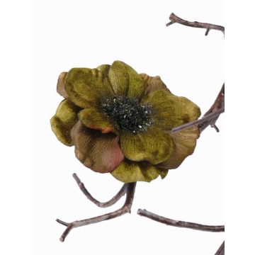 Anémone artificielle GORO sur clip, vert olive, Ø11cm Anémone artificielle GORO sur clip, vert olive, Ø11cm