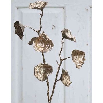 Branche de ginkgo artificielle ARWID avec paillettes, champagne, 55cm Branche de ginkgo artificielle ARWID avec paillettes, champagne, 55cm