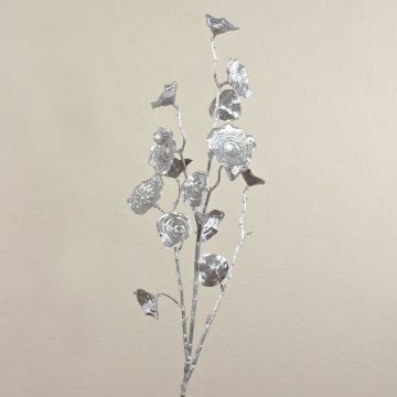 Branche de ginkgo artificielle ARWID avec paillettes, argenté, 105cm Branche de ginkgo artificielle ARWID avec paillettes, argenté, 105cm