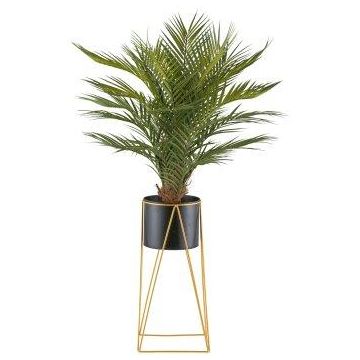 Palmier en plastique Areca WILSON en pot métallique, avec support, 110cm