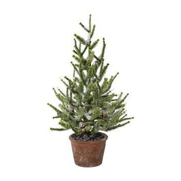Arbre décoratif Épicéa MALKE en pot décoratif, enneigé, 55cm