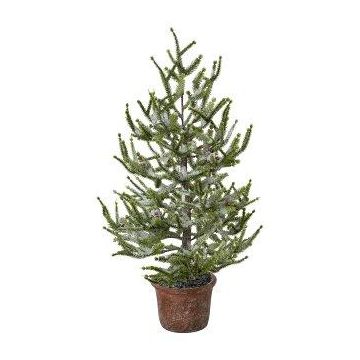 Arbre décoratif Épicéa MALKE en pot décoratif, enneigé, 65cm