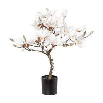 Arbre artificiel Magnolia DOLS, tronc artificiel, avec des fleurs, enneigé, LEDs, 60cm
