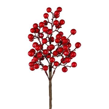 Branche de symphorines décorative VROSTI, baies, rouge, 35cm Branche de symphorines décorative VROSTI, baies, rouge, 35cm