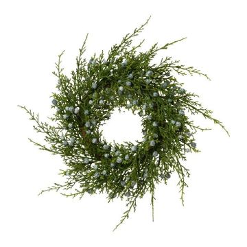 Couronne décorative de genévrier FAPLO avec des baies, vert, Ø30cm Couronne décorative de genévrier FAPLO avec des baies, vert, Ø30cm
