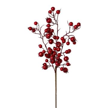 Branche artificielle Rosier du Japon FRULKE avec des cynorrhodons, rouge, 40cm Branche artificielle Rosier du Japon FRULKE avec des cynorrhodons, rouge, 40cm