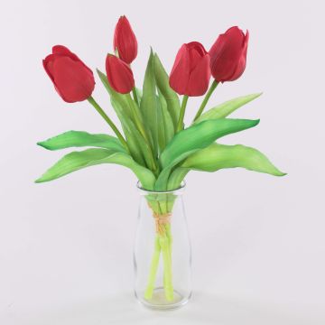 Bouquet de tulipes artificielles LEANA, rouge, 30cm, Ø20cm