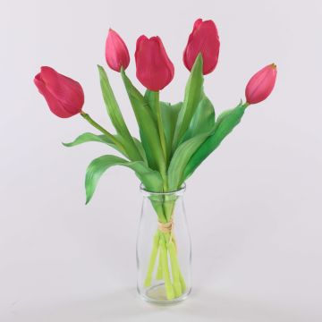 Bouquet de tulipes artificielles LEANA, rose fuchsia-vert, 30cm, Ø20cm Bouquet de tulipes artificielles LEANA, rose fuchsia-vert, 30cm, Ø20cm
