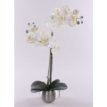 Orchidée Phalaenopsis artificielle KAREN, pot décoratif, givré, blanc, 50cm Orchidée Phalaenopsis artificielle KAREN, pot décoratif, givré, blanc, 50cm