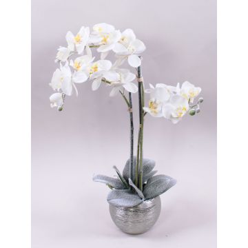 Orchidée Phalaenopsis artificielle KAREN, pot décoratif, givré, blanc, 60cm Orchidée Phalaenopsis artificielle KAREN, pot décoratif, givré, blanc, 60cm
