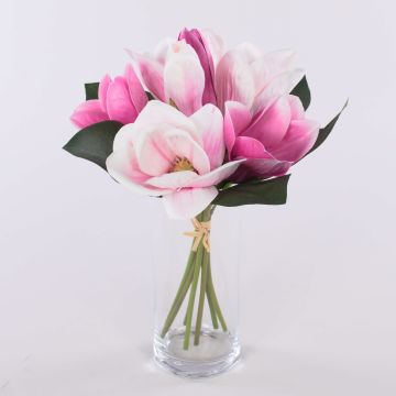 Bouquet de magnolias artificiel KAYLE, rose-rose fuchsia, 30cm Bouquet de magnolias artificiel KAYLE, rose-rose fuchsia, 30cm