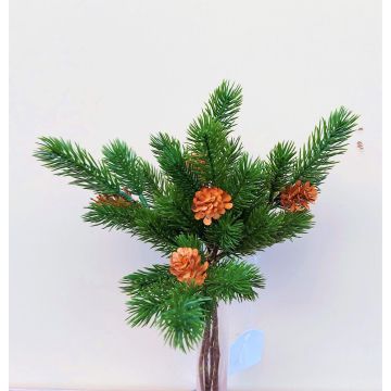 Branches de sapin artificielles BERNAHE en botte, avec des pommes de pin, vert, 35cm