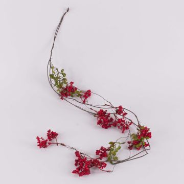 Guirlande de baies de sureau décorative CHAMBAL avec des fruits, rouge, 140cm Guirlande de baies de sureau décorative CHAMBAL avec des fruits, rouge, 140cm
