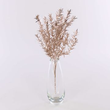 Branche de fragon petit-houx artificielle DANISILE sur piquet, champagne, 40cm