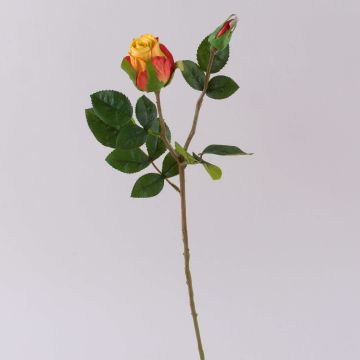 Rose artificielle RENESMEE, jaune-rouge, 45cm, Ø6cm Rose artificielle RENESMEE, jaune-rouge, 45cm, Ø6cm