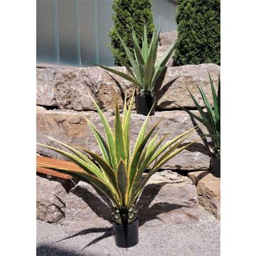 Agave furcraea gigantea artificiel CHERIE, vert-jaune, 120cm