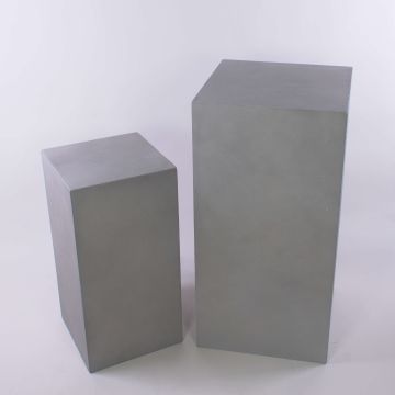 Colonne de plantation carrée sur socle LIMBORO, lot de 2, fibre de verre, couleur sable, 30 x 30 x 60 cm, 40 x 40 x 80 cm Colonne de plantation carrée sur socle LIMBORO, lot de 2, fibre de verre, couleur sable, 30 x 30 x 60 cm, 40 x 40 x 80 cm