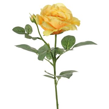 Fleur artificielle « Rose WAIOLA », jaune, 65 cm, Ø 11 cm